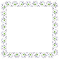 Hand drawn hearts border and frame design vector
