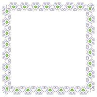 Hand drawn hearts border and frame design vector