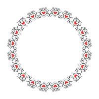 Hand drawn hearts border and frame design vector