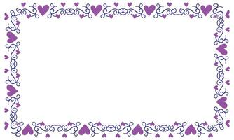 Hand drawn hearts border and frame design vector