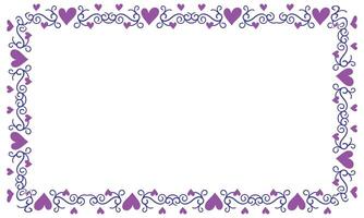 Hand drawn hearts border and frame design vector