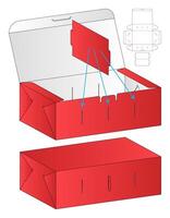 diseño de plantilla troquelada de embalaje de caja. Maqueta 3d vector