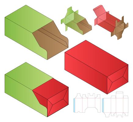 Box packaging die cut template design. 3d mock-up