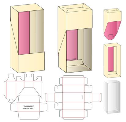 Box packaging die cut template design. 3d mock-up