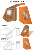 diseño de plantilla troquelada de embalaje de caja. Maqueta 3d vector