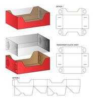 diseño de plantilla troquelada de embalaje de caja. Maqueta 3d vector