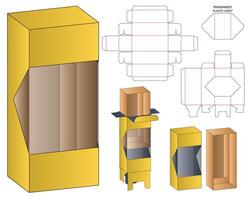 diseño de plantilla troquelada de embalaje de caja. Maqueta 3d vector