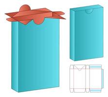 diseño de plantilla troquelada de embalaje de caja. Maqueta 3d vector