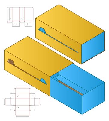 Box packaging die cut template design. 3d mock-up