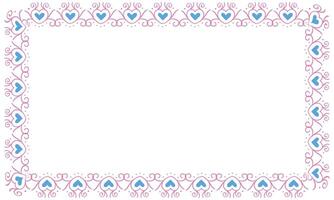 Hand drawn hearts border and frame design vector