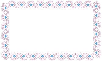 Hand drawn hearts border and frame design vector