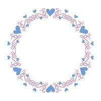 Hand drawn hearts border and frame design vector