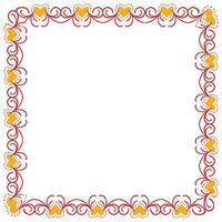 Hand drawn hearts border and frame design vector