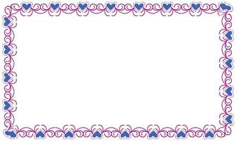 Hand drawn hearts border and frame design vector