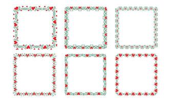 Hand drawn hearts border and frame design collection vector