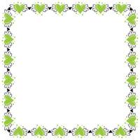 Hand drawn hearts border and frame design vector
