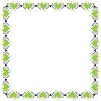 Hand drawn hearts border and frame design vector