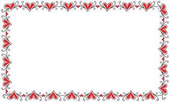 Hand drawn hearts border and frame design vector