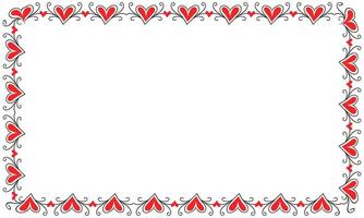 Hand drawn hearts border and frame design vector