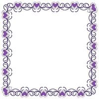 Hand drawn hearts border and frame design vector
