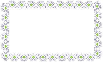 Hand drawn hearts border and frame design vector