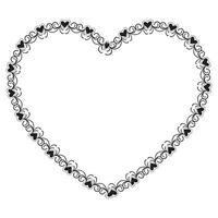 Hand drawn hearts border and frame design vector