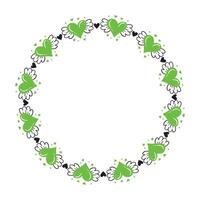 Hand drawn hearts border and frame design vector
