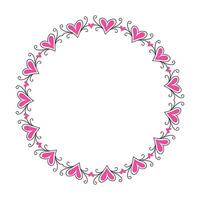 Hand drawn hearts border and frame design vector