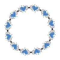 Hand drawn hearts border and frame design vector