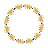 Hand drawn hearts border and frame design vector