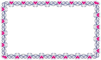 Hand drawn hearts border and frame design vector