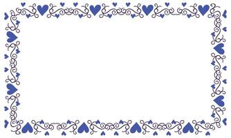 Hand drawn hearts border and frame design vector