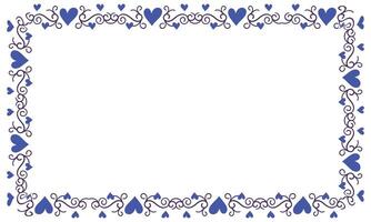 Hand drawn hearts border and frame design vector