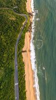 Balneario Camboriu in Santa Catarina. Taquaras Beach and Laranjeiras Beach in Balneario Camboriu. Aerial view in landscape. photo