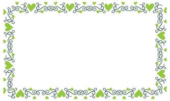 Hand drawn hearts border and frame design vector