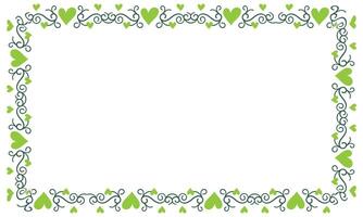 Hand drawn hearts border and frame design vector