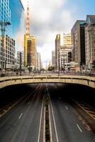 Paulista Avenue, financial center of the city and one of the main places of Sao Paulo, Brazil photo