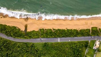 Balneario Camboriu in Santa Catarina. Taquaras Beach and Laranjeiras Beach in Balneario Camboriu. Aerial view in landscape. photo