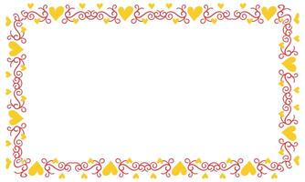 Hand drawn hearts border and frame design vector