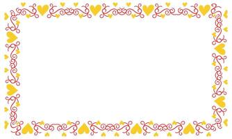 Hand drawn hearts border and frame design vector