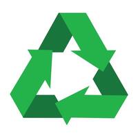 Green recycle sign on a white background vector