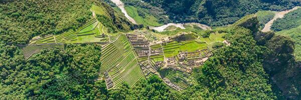 Machu Picchu, Peru. Aerial view photo