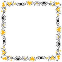 Hand drawn hearts border and frame design vector