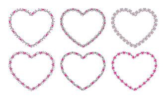 Hand drawn hearts border and frame design collection vector