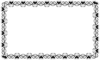 Hand drawn hearts border and frame design vector