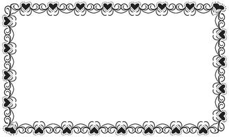 Hand drawn hearts border and frame design vector