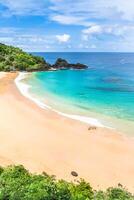 Fernando de Noronha, Brazil. Aerial view of the Sancho Beach on Fernando de Noronha Island. photo