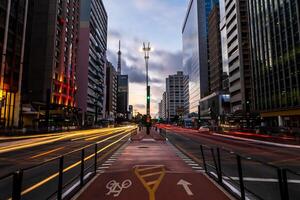 Paulista Avenue, financial center of the city and one of the main places of Sao Paulo, Brazil photo