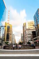 Paulista Avenue, financial center of the city and one of the main places of Sao Paulo, Brazil photo