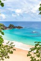 Fernando de Noronha, Brazil. View of Sancho beach on Fernando de Noronha Island. View without anyone on the beach. photo